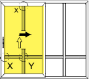 A diagram of a rectangular object with a yellow rectangular object with black arrows

Description automatically generated